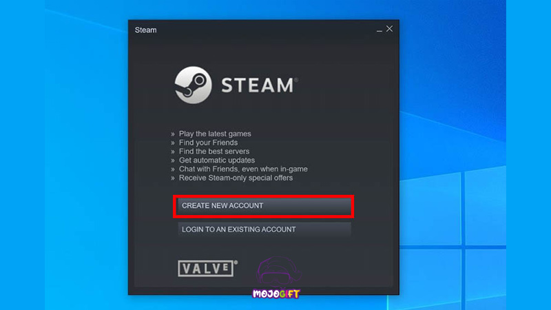 ساخت اکانت جدید در استیم