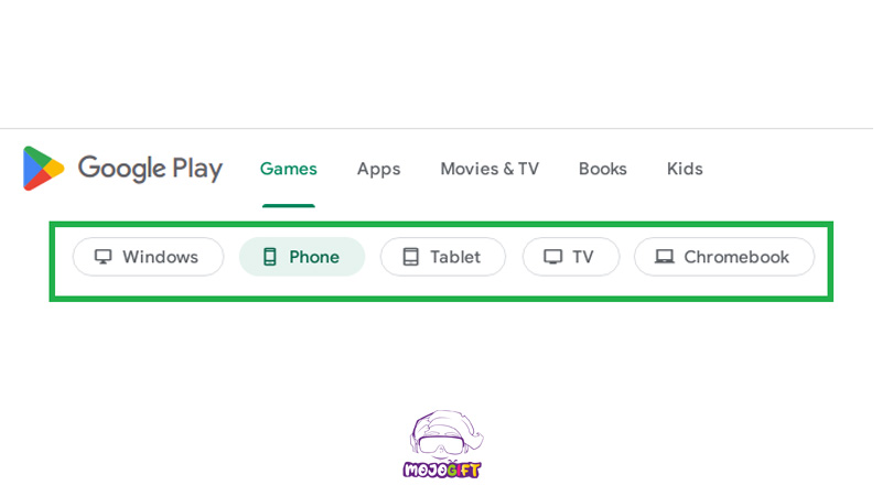 منوهای گوگل پلی استور