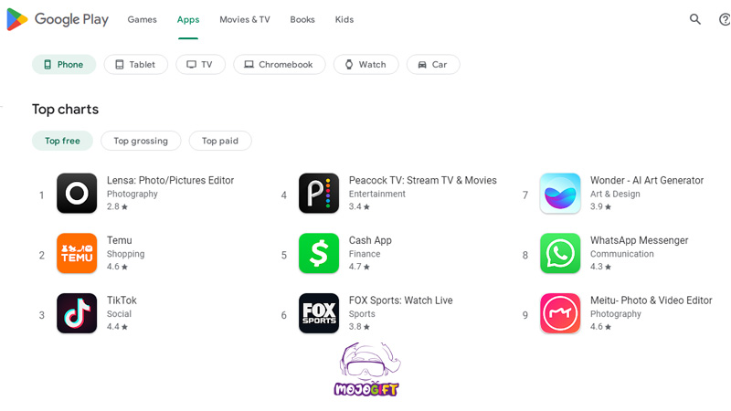 گوگل پلی استور و برنامه ها