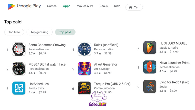 خدمات گوگل پلی استور