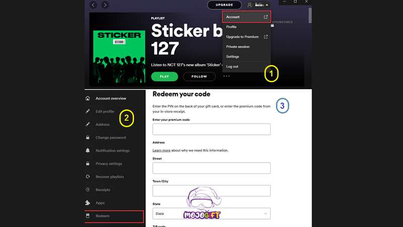 ردیم کردن گیفت کارت اسپاتیفای در مرورگر