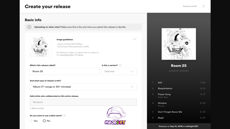 انتشار موزیک در اسپاتیفای