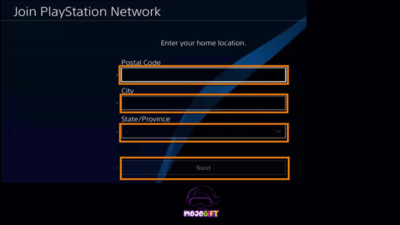 آدرس در ساخت اکانت پلی استیشن 4 1