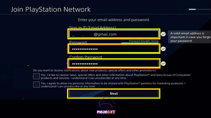 آدرس در ساخت اکانت پلی استیشن 4 3