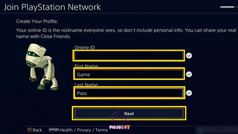 آدرس در ساخت اکانت پلی استیشن 4 4